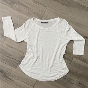 Abercrombie White Baseball Tee